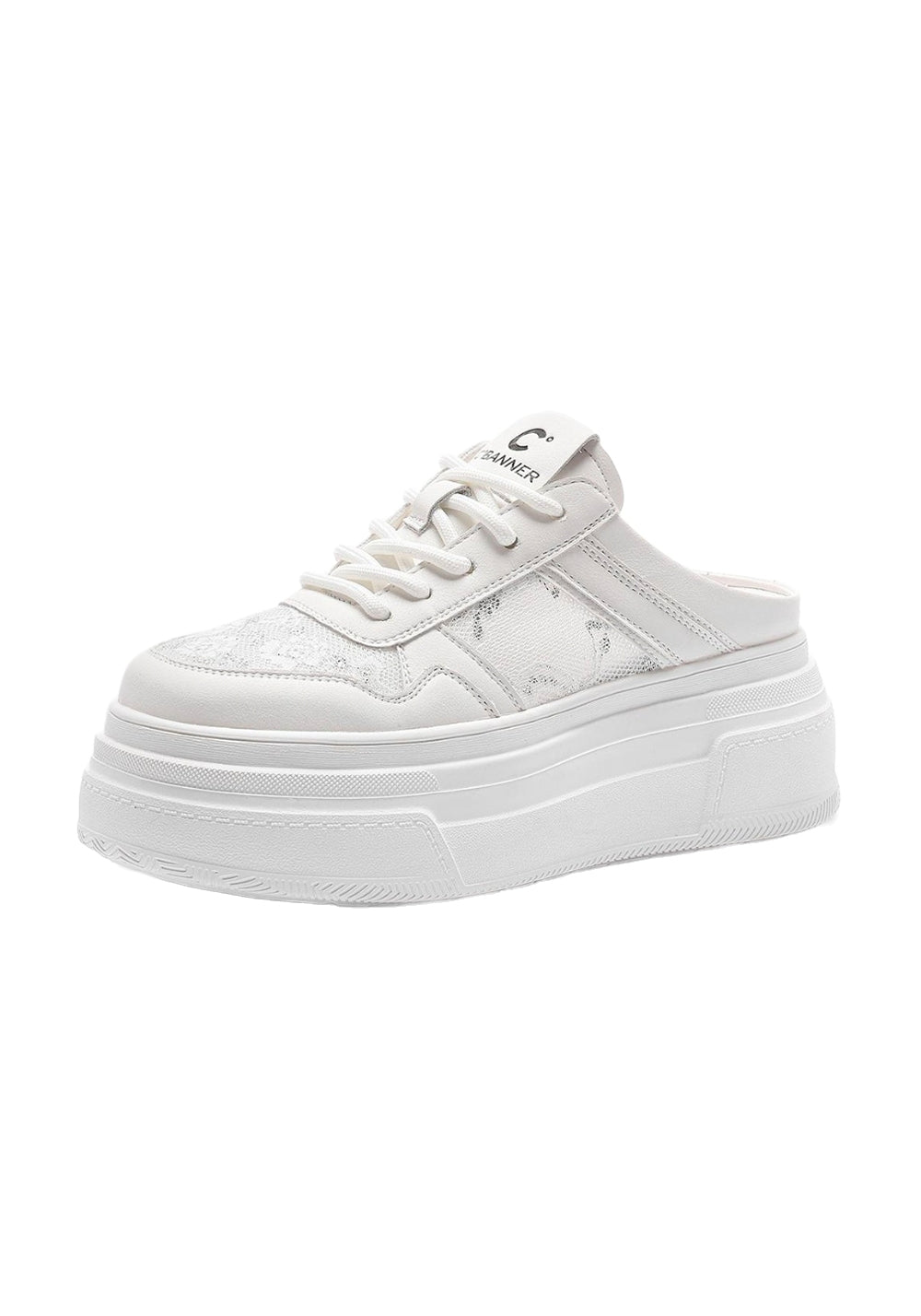 C.BANNER丨Lace Platform Slip-On Mules - PSYLOS 1, C.BANNER丨Lace Platform Slip-On Mules, Chunky Sneakers, C.BANNER, PSYLOS 1